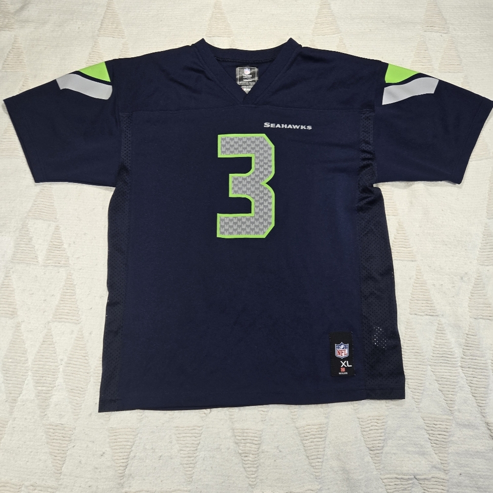Kids NFL Seahawks Jersey Shirt XL Navy Blue Green